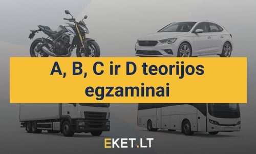 Kuo skiriasi A, B, C ir D kategorijų teorijos egzaminai „Regitroje“?