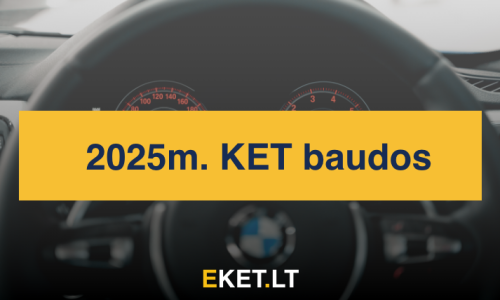 KET baudos: už greitį, vairavimą be tech. apžiūros ir kt. 2025 m.