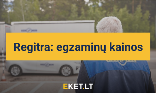 Regitra egzaminų kaina (teorijos ir praktikos egzaminui)